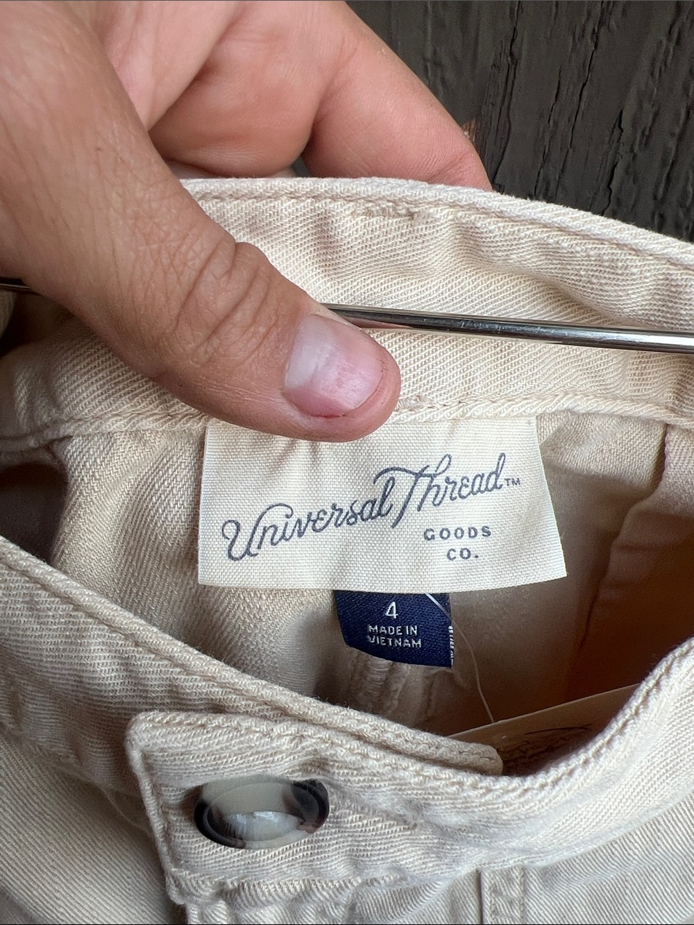 Universal Thread Cream/Light Yellow High-Waist Utility Shorts - Picture 3 of 7